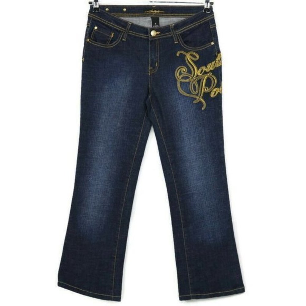 Southpole Bootcut Jeans Stretch Embroidered 9 Short X‎ 28